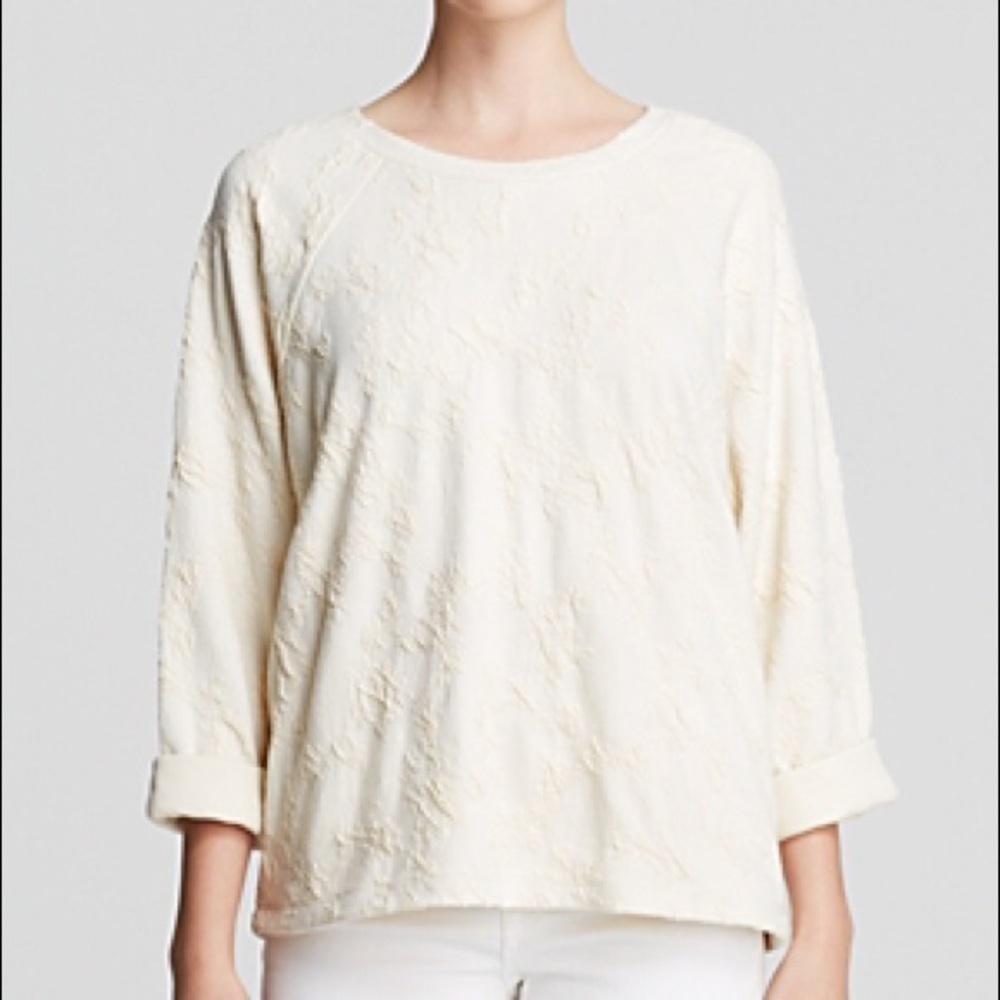 Vince jacquard 3/4 sleeve sweatshirt small